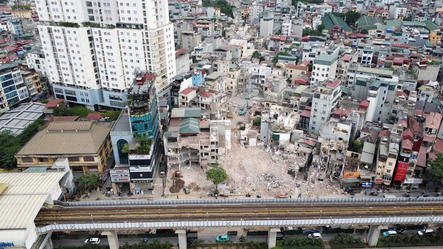 Hình ảnh giải phóng mặt bằng Vành đai 2,5 qua Thanh Xuân