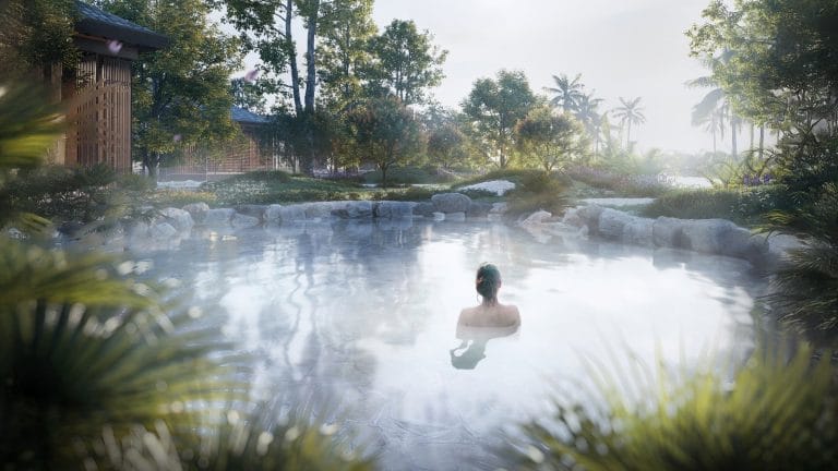 Khu tắm khoáng nóng Onsen tự nhiên