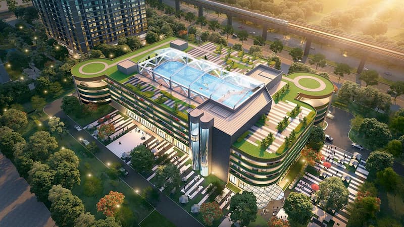 Bể bơi 4 mùa trên mái trung tâm thương mại Vincom Mega Mall