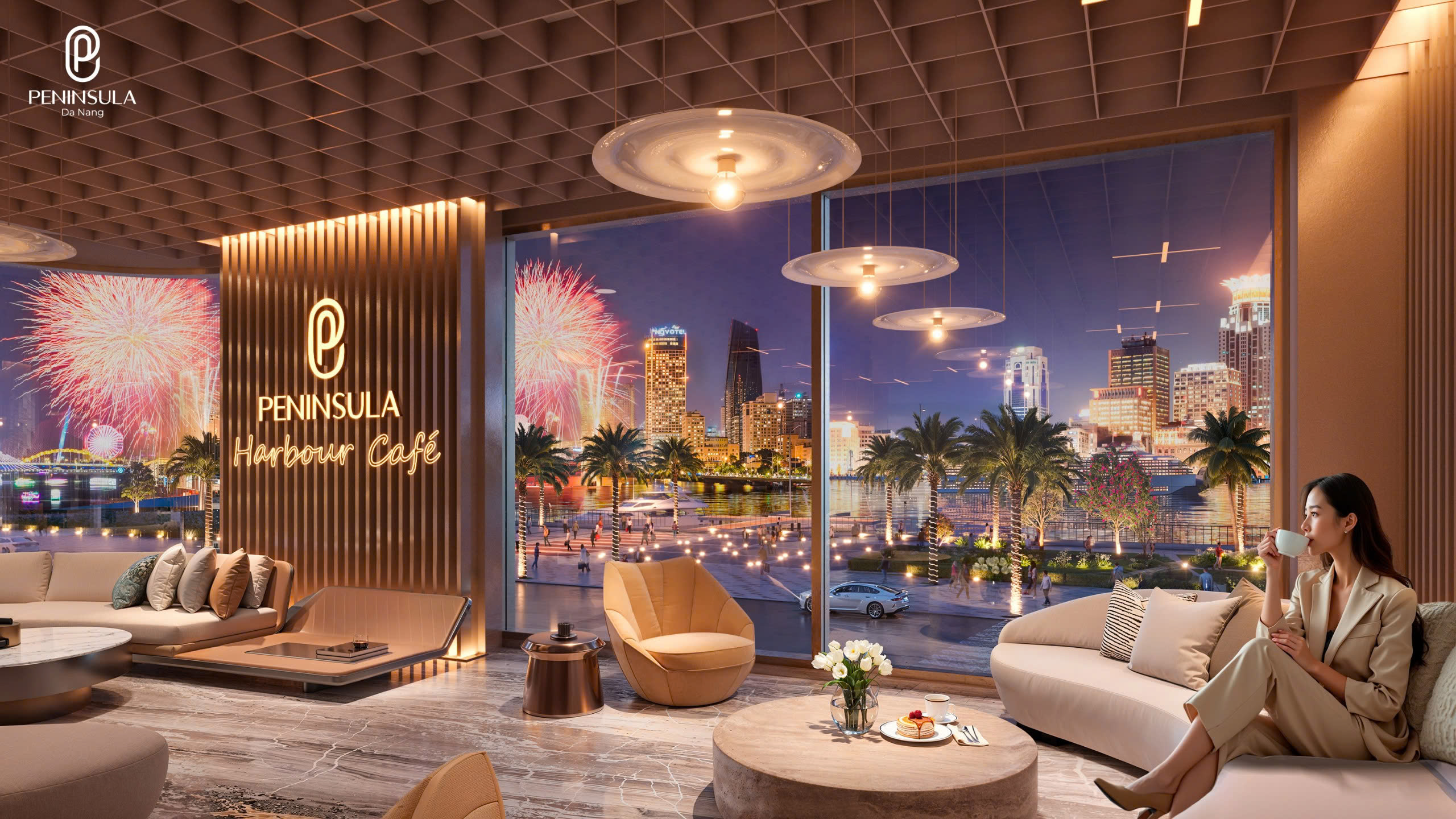 Khu thương mại, dịch vụ & nhà hàng, café